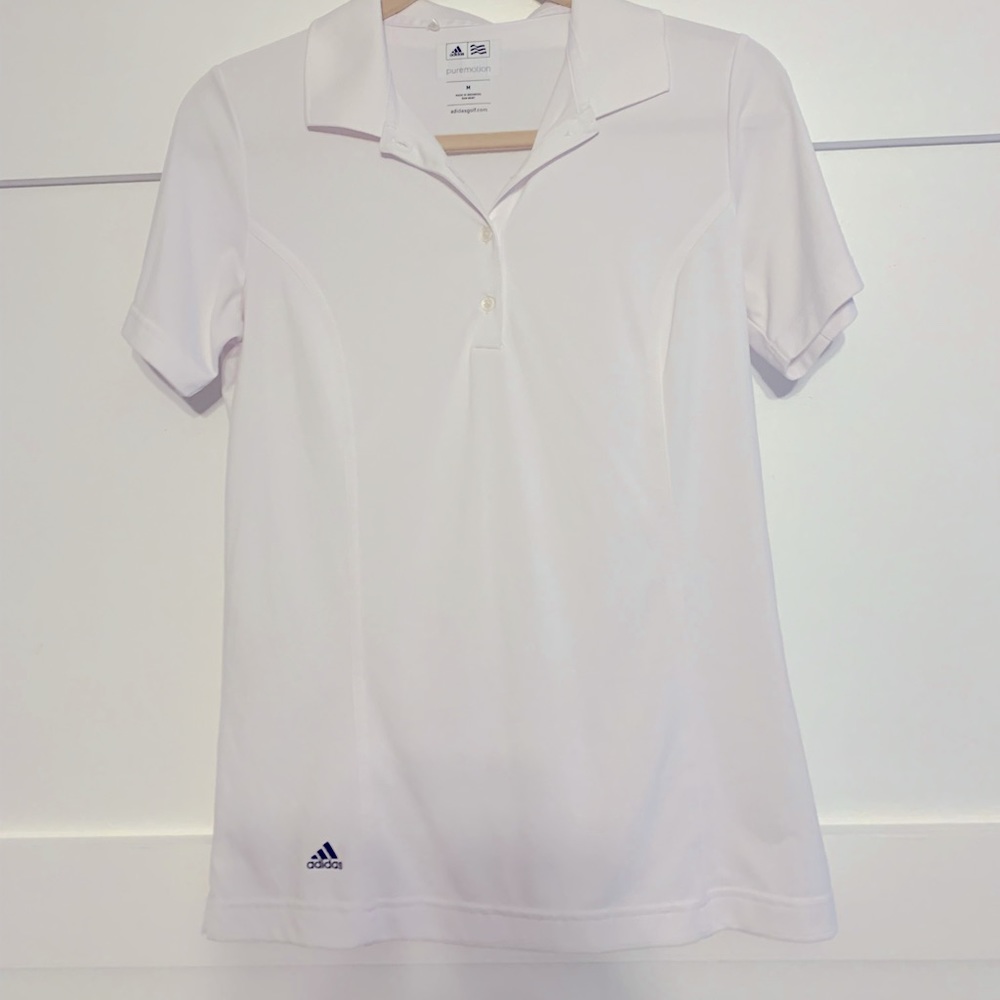 White Adidas golf shirt ⛳️⛳️